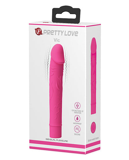 Pretty Love Vic G-Spot Vibrating Dildo - Magenta