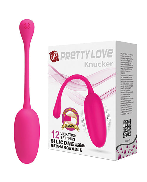 Pretty Love Knucker Remote Egg Vibe - Neon Pink