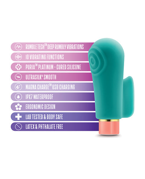 Blush Aria Finger Vibrator | Sensual AF Best Vibrator for Women | 10-Speed Teal Small Vibrator