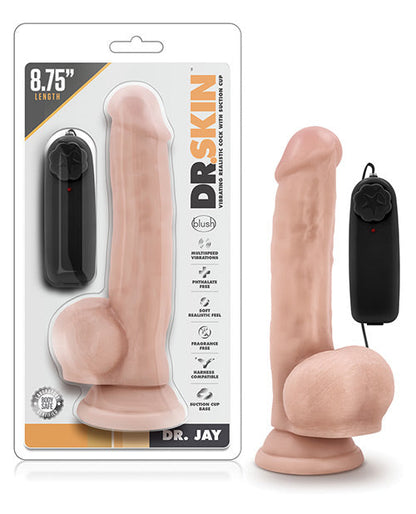 Blush Dr Jay Vibrating Dildo | 8.75" Big Dildo | Vanilla Suction Cup Dildo