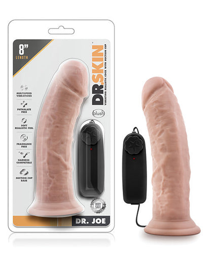 Blush Dr Joe Vibrating Dildo | 8" Big Dildo |  Vanilla Suction Cup Dildo