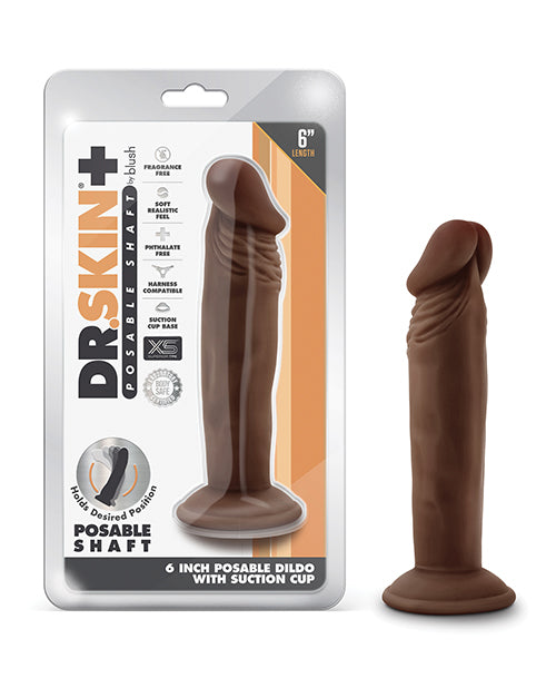 Blush Realistic Dildo | 6" Big Black Dildo | Posable Chocolate Suction Cup Dildo