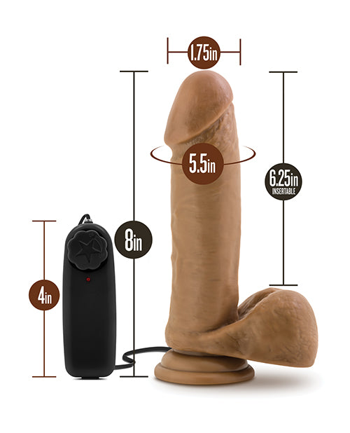 Blush Vibrating Dildo | Soccer Champ 8" Big Dildo | Mocha Suction Cup Dildo