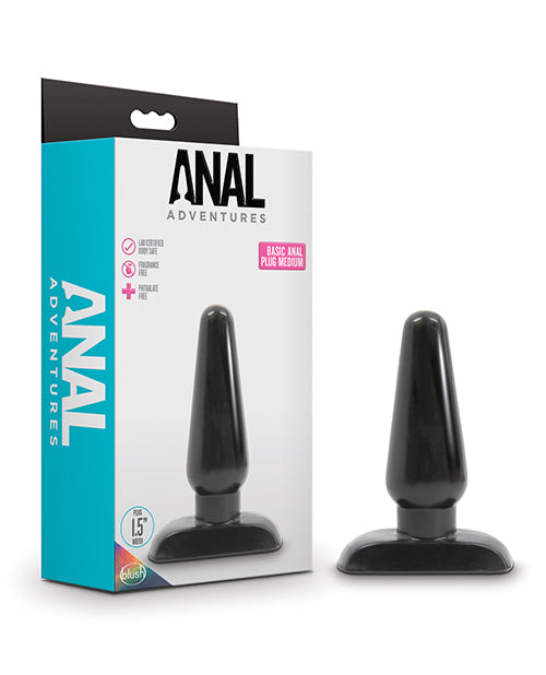 Blush Anal Adventures Basic Anal Plug - Medium Black