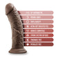 Blush Large Dildo | 8" Posable Big Black Dildo | Chocolate Suction Cup Dildo | Best Dildo