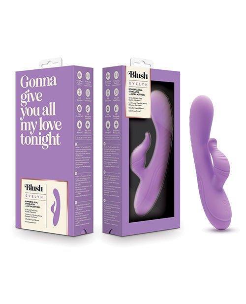 Blush Evelyn Rabbit Vibrator | Purple G Spot Vibrator | 10-Mode Clit Vibrator | Best Vibrator for Women