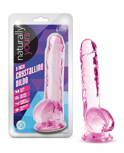 Blush 8" Big Dildo | Crystalline Rose Large Dildo | Suction Cup Dildo | Best Dildo