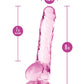 Blush 8" Big Dildo | Crystalline Rose Large Dildo | Suction Cup Dildo | Best Dildo