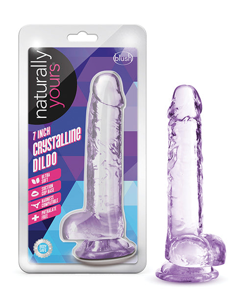 Blush Large Dildo | 7" Big Dildo | Crystalline Amethyst Suction Cup Dildo | Best Dildo