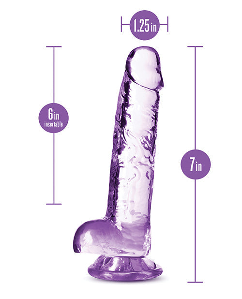 Blush Large Dildo | 7" Big Dildo | Crystalline Amethyst Suction Cup Dildo | Best Dildo