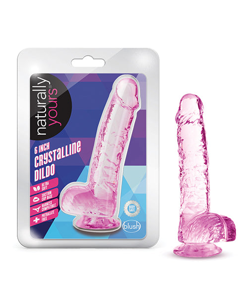 Blush Large Dildo | Rose 6" Big Dildo | Crystalline Dildo Suction Cup Dildo | Best Dildo