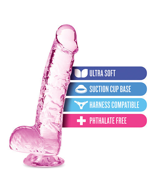 Blush Large Dildo | Rose 6" Big Dildo | Crystalline Dildo Suction Cup Dildo | Best Dildo