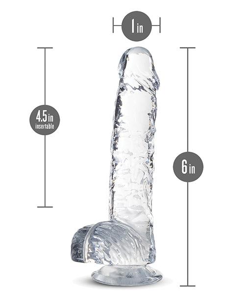 Blush Realistic Dildo | 6" Big Dildo | Crystalline Diamond Suction Cup Dildo