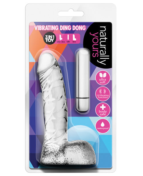 Blush Naturally Yours Bullet Vibrator | Clear Realistic Waterproof Removable Vibrating Dildo | Best Vibrator for Women