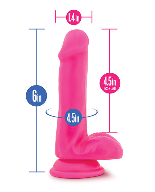 Blush Neo 6" Big Dildo | Dual Large Dildo with Balls | Pink Suction Cup Dildo | Best Dildo