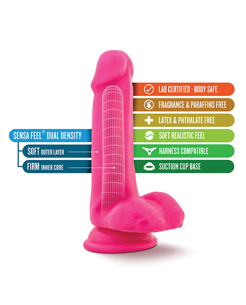 Blush Neo 6" Big Dildo | Dual Large Dildo with Balls | Pink Suction Cup Dildo | Best Dildo