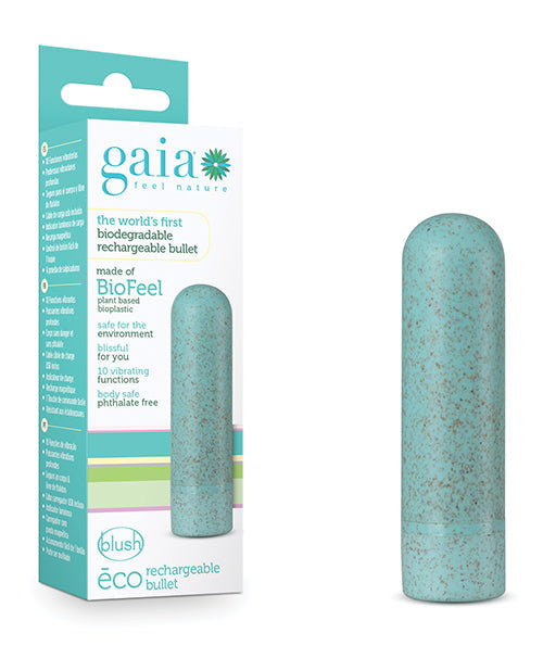 Blush Gaia Bullet Vibrator | Eco Rechargeable Plant-Based Small Vibrator | Aqua 10-Function Splashproof | Best Vibrator for Women