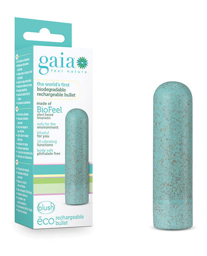 Blush Gaia Bullet Vibrator | Eco Rechargeable Plant-Based Small Vibrator | Aqua 10-Function Splashproof | Best Vibrator for Women