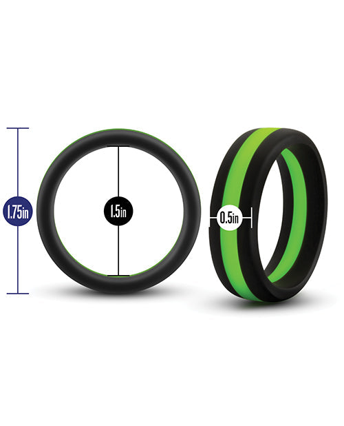 Blush Performance Silicone Go Pro Cock Ring - Black/Green