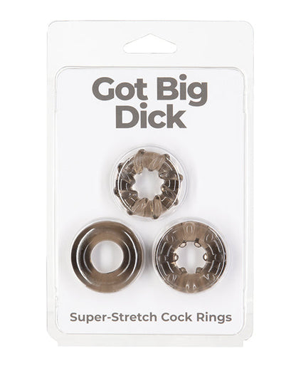 Got Big Dick 3 Pack Cock Rings - Black