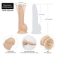 Naked Addiction Large Dildo | Flesh 8" Big Dildo | Rotating Vibrating Dildo | Suction Cup Dildo