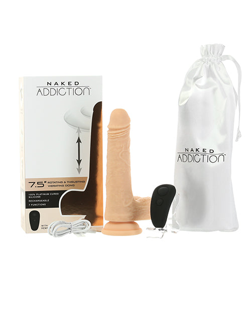 Naked Addiction Large Dildo | Ivory Freak 7.5" Big Dildo | Rotating Thrusting Vibrating Dildo