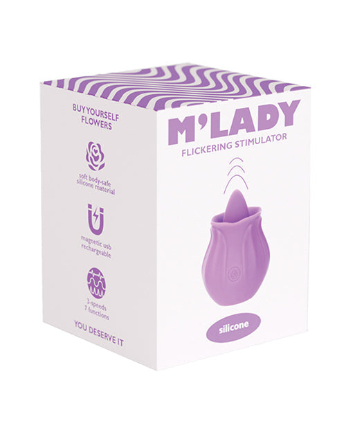 M'Lady Flickering Tongue & Vibrating Clitoral Stimulator - Purple