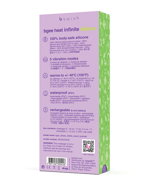 Bgee Infinite Deluxe Heat Vibrator - Sweet Lavender