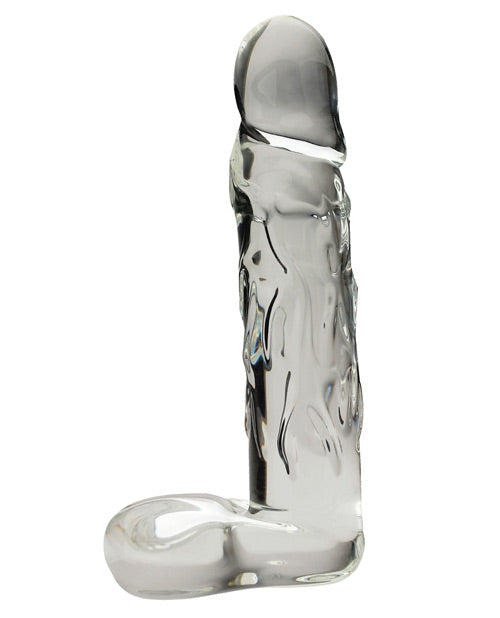 Blown Realistic Dildo | Glass Dildo | Big Dildo | Veiny Large Dildo | Clear 3.75" Base Grip