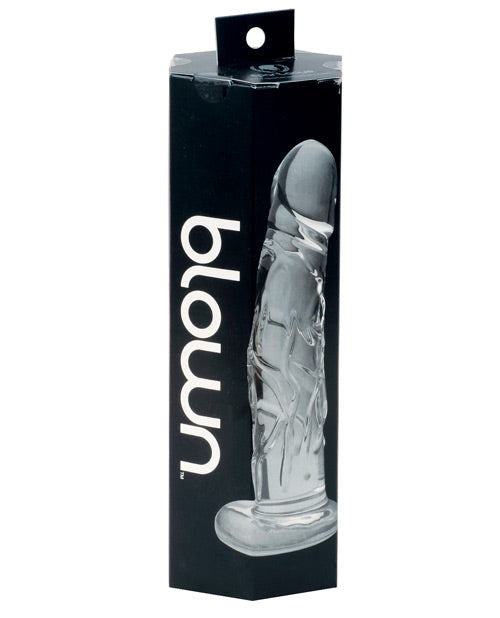 Blown Realistic Dildo | Veiny Glass Dildo | Medium Big Dildo | Clear 2.5" Base Grip