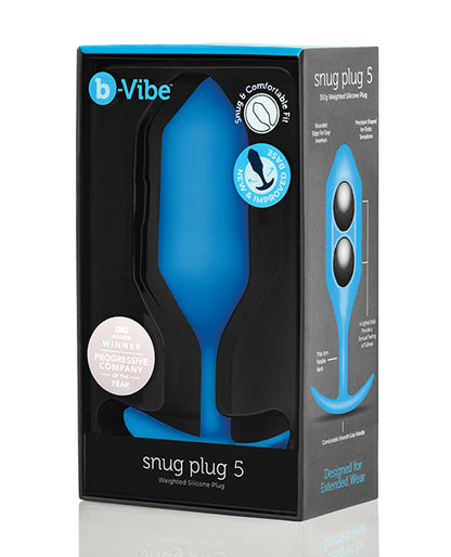 B-Vibe Weighted Snug Plug 5 - 350 g Blue