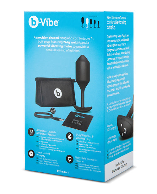 B-Vibe Vibrating Weighted Snug Plug XL - 247 g Black