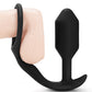 B-Vibe Snug & Tug Weighted Silicone & Penis Ring - 128 g Black