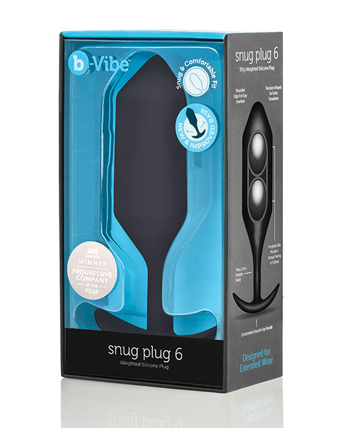 B-Vibe Weighted Snug Plug 6 - 515 g Black