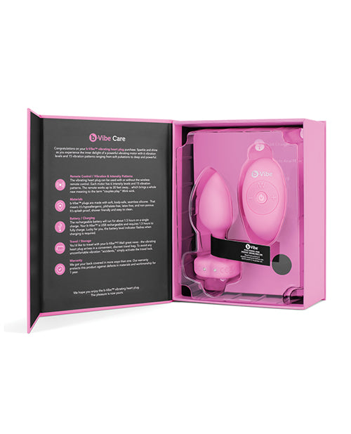 B-Vibe Vibrating Heart Plug S/M - Pink