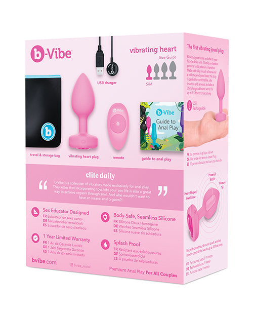 B-Vibe Vibrating Heart Plug S/M - Pink