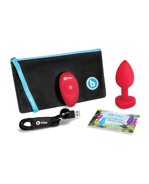 B-Vibe Vibrating Heart Plug M/L - Red