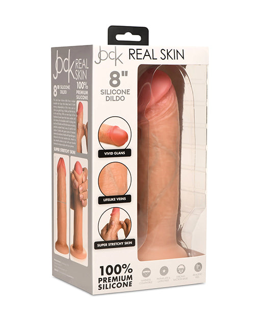 Curve Toys Realistic Dildo | Jock Real Skin Silicone 8" Big Dildo | Suction Cup Dildo