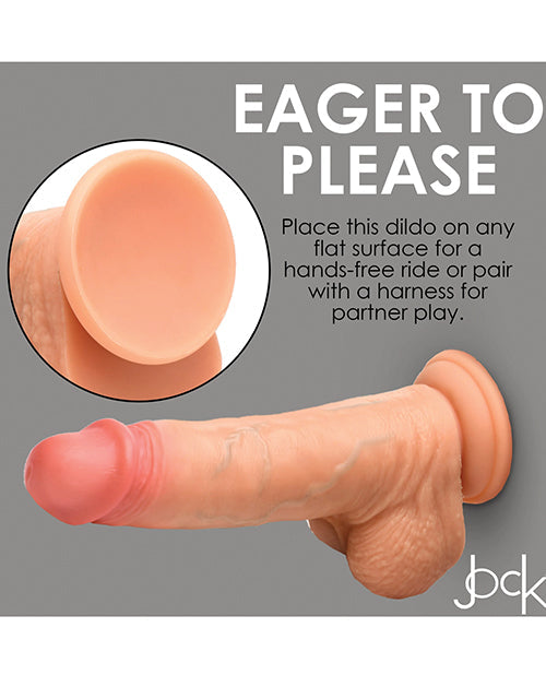 Curve Toys Realistic Dildo | Jock Real Skin Silicone 8" Big Dildo with Balls | Suction Cup Dildo