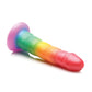 Curve Toys Large Dildo | Simply Sweet 6.5" Big Dildo | Swirl Rainbow Suction Cup Dildo