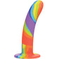 Curve Toys Large Dildo | Rainbow Silicone Realistic Dildo | Suction Cup Dildo