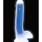 Curve Toys Large Dildo | Blue 7" Big Dildo | Glow In The Dark Silicone Suction Cup Dildo