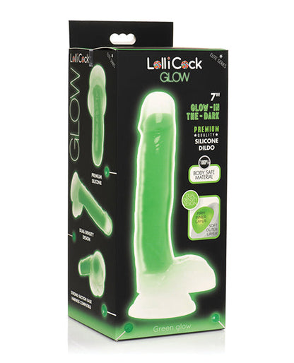 Curve Toys Large Dildo | 7" Big Dildo | Glow In The Dark Silicone Dildo with Balls