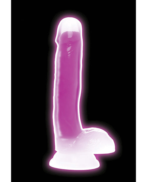 Curve Toys Large Dildo | 7" Big Dildo with Balls | Glow In The Dark Purple Suction Cup Dildo