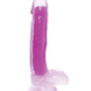 Curve Toys Large Dildo | 7" Big Dildo with Balls | Glow In The Dark Purple Suction Cup Dildo