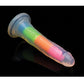 Curve Toys Large Dildo | Rainbow 7" Big Dildo | Glow In The Dark Silicone Suction Cup Dildo