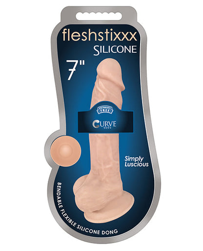 Curve Toys Realistic Dildo with Balls | Fleshstixxx 7" Big Dildo | Flexible Suction Cup Dildo