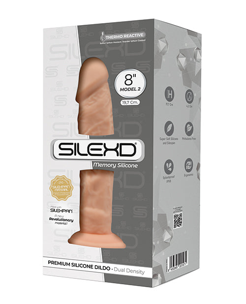 SilexD Model 2 8" Big Dildo | Silexpan Memory Silicone Dildo | Ivory Suction Cup Dildo