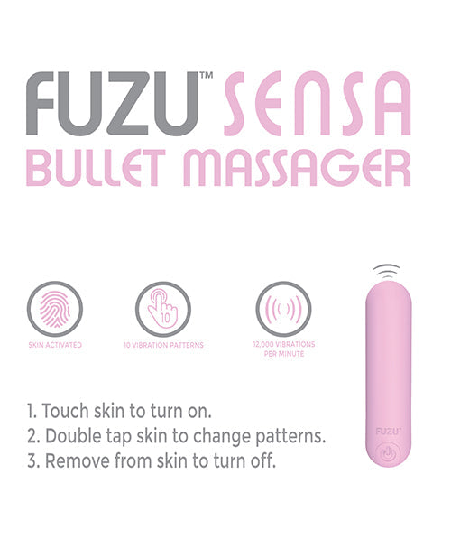 Fuzu Sensa Activated Rechargeable Bullet Massager - Pastel Pink