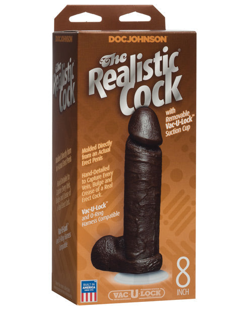 8" Dildo with with Balls | Black Suction Cup Dildos | Realistic Big Dildo